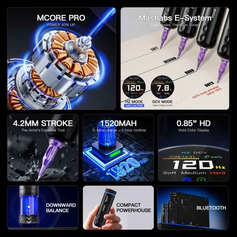 Dragonhawk Wireless Tattoo Pen Machine 4.2MM Strokes Length | Mast Racer Pro