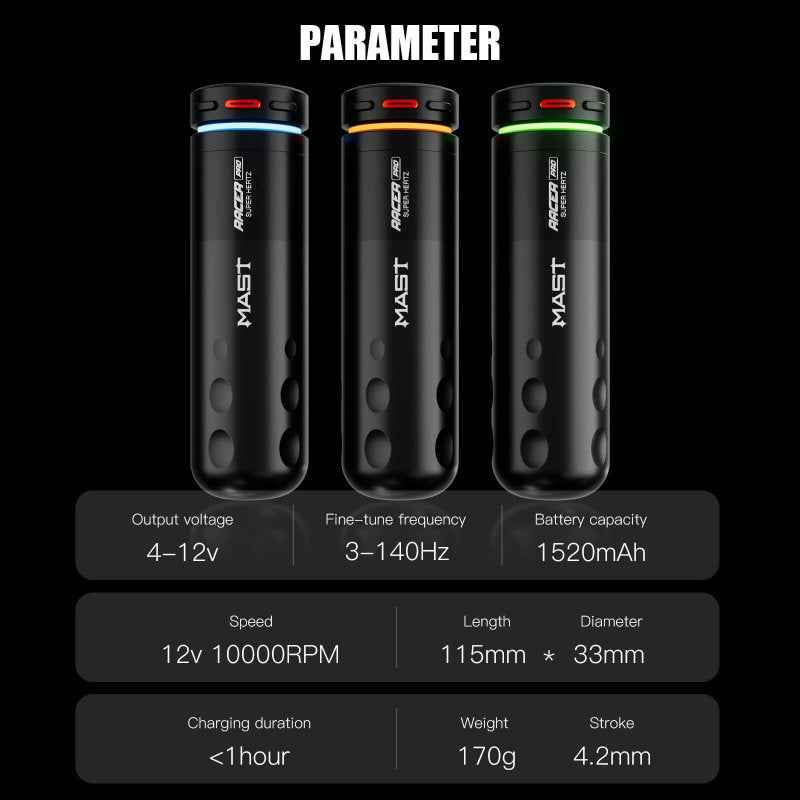 Dragonhawk Wireless Tattoo Pen Machine 4.2MM Strokes Length | Mast Racer Pro