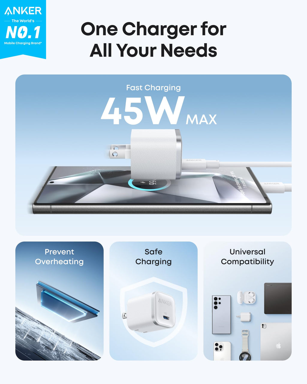 Anker Nano Charger (45W) USB-C & USB-C ケーブル