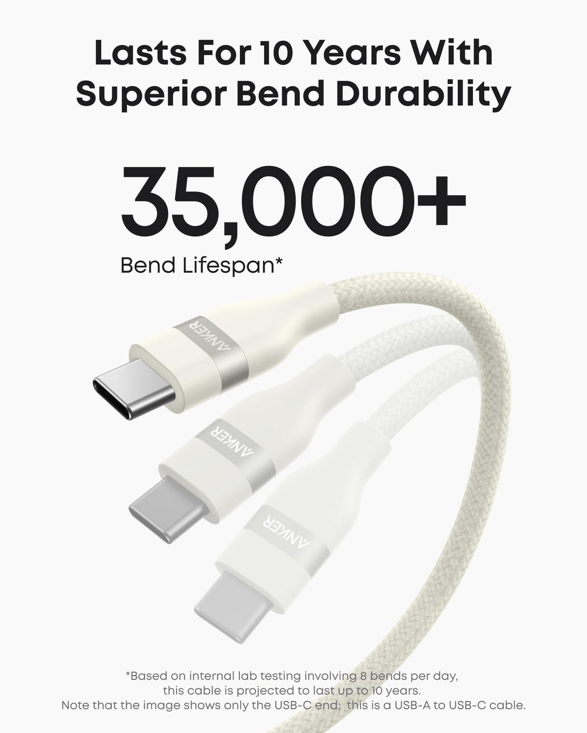 Cable USB-A a USB-C de Anker (0,9 m / 1,8 m, trenzado reciclado)