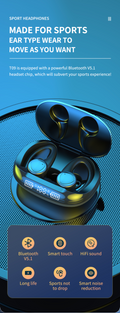 Sport Ear Hook LED Display Wireless Earphone With Microphones - Electrifick Wants