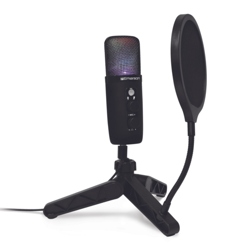 Emerson USB Gaming and Streaming Condenser Microphone with LED - Electrifick Wants