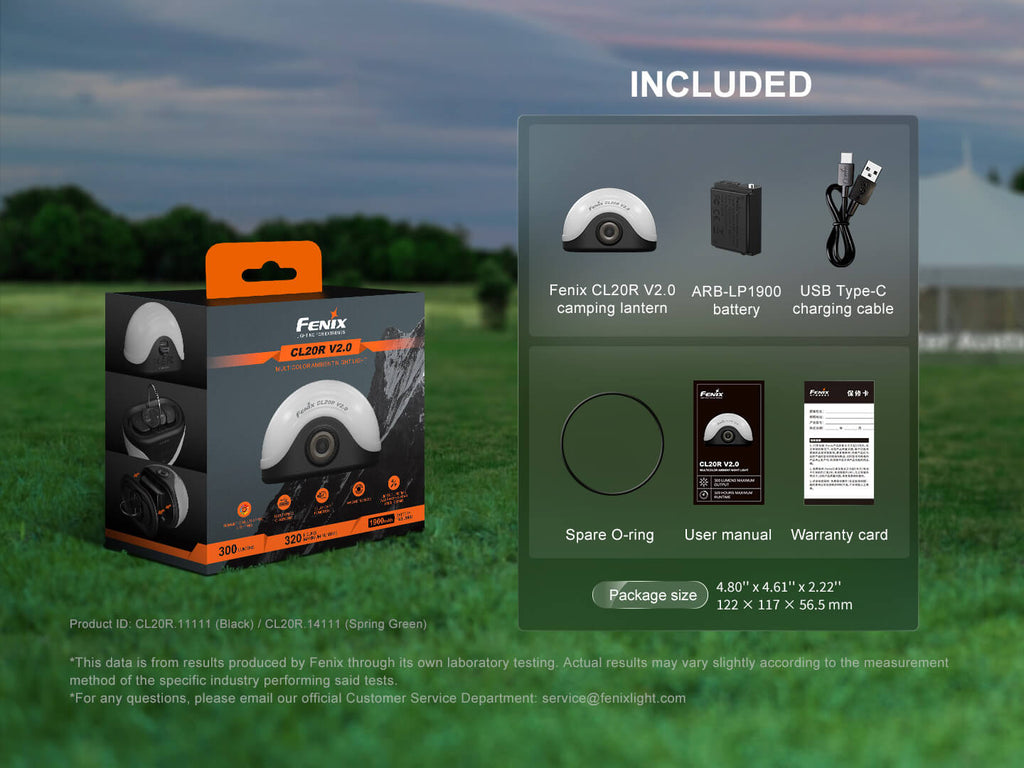 Linterna de camping multicolor Fenix CL20R V2