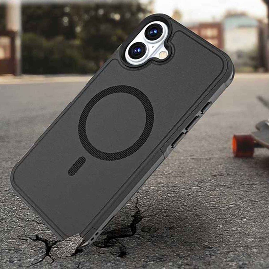 iPhone 16 Rugged Wallet Case with Kickstand - MagSafe, Card Holder | Raider Series