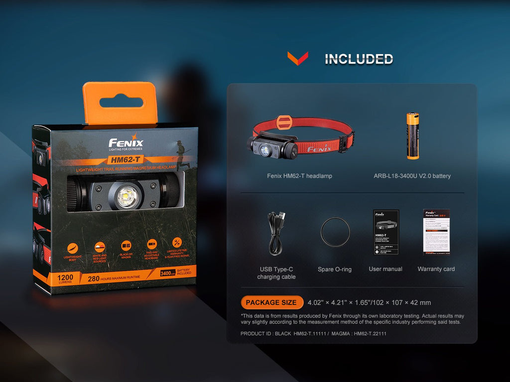 Linterna frontal Fenix HM62-T ligera para trail running