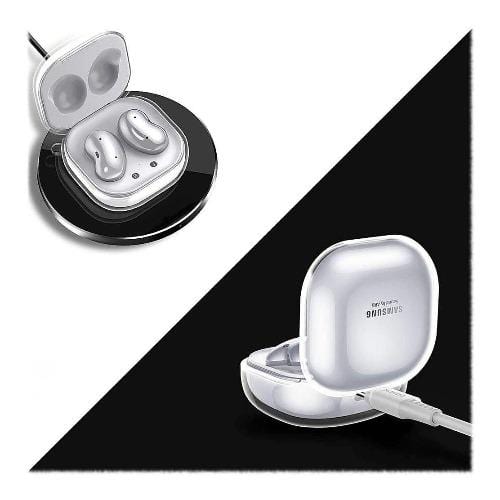 Funda Rígida Flexible Blanca Brillante - Samsung Galaxy Buds Live, Buds Pro y Buds2 Pro