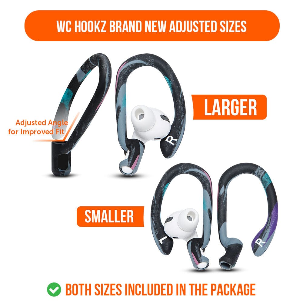 WC HookZ - Ganchos para las orejas para AirPods Pro 1, 2 y AirPods 1, 2, 3