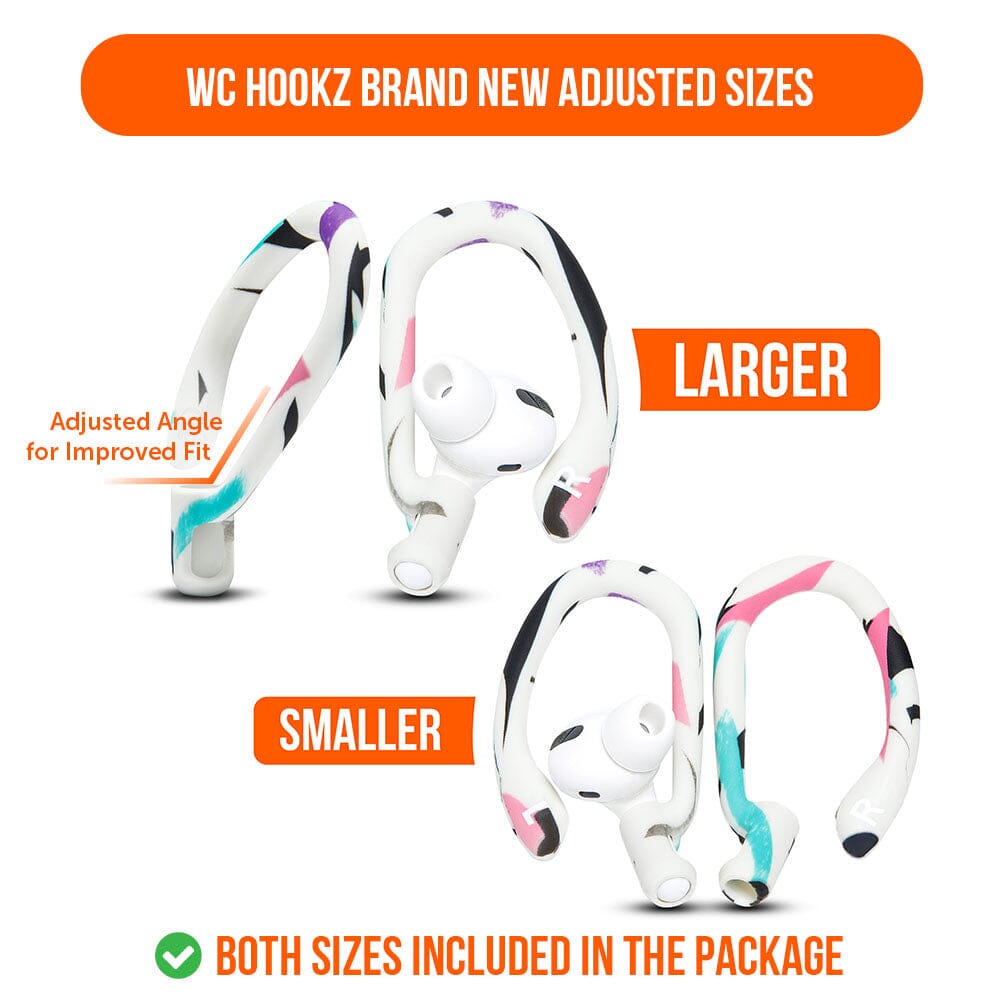 WC HookZ - Ganchos para las orejas para AirPods Pro 1, 2 y AirPods 1, 2, 3