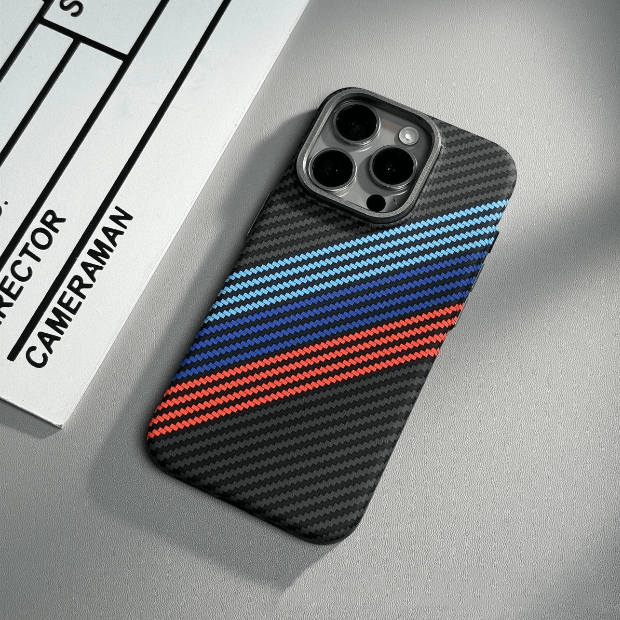Suitable for iPhone 15 ProMax phone case Kevlar pattern magnetic hard case 14 carbon fiber pattern anti drop protective case - Electrifick Wants