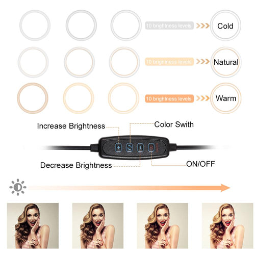 10 Inch 26CM Ring Light with Stand - Rovtop LED Camera Selfie Light Ring for iPhone Tripod and Phone Holder for Video Photography - Electrifick Wants