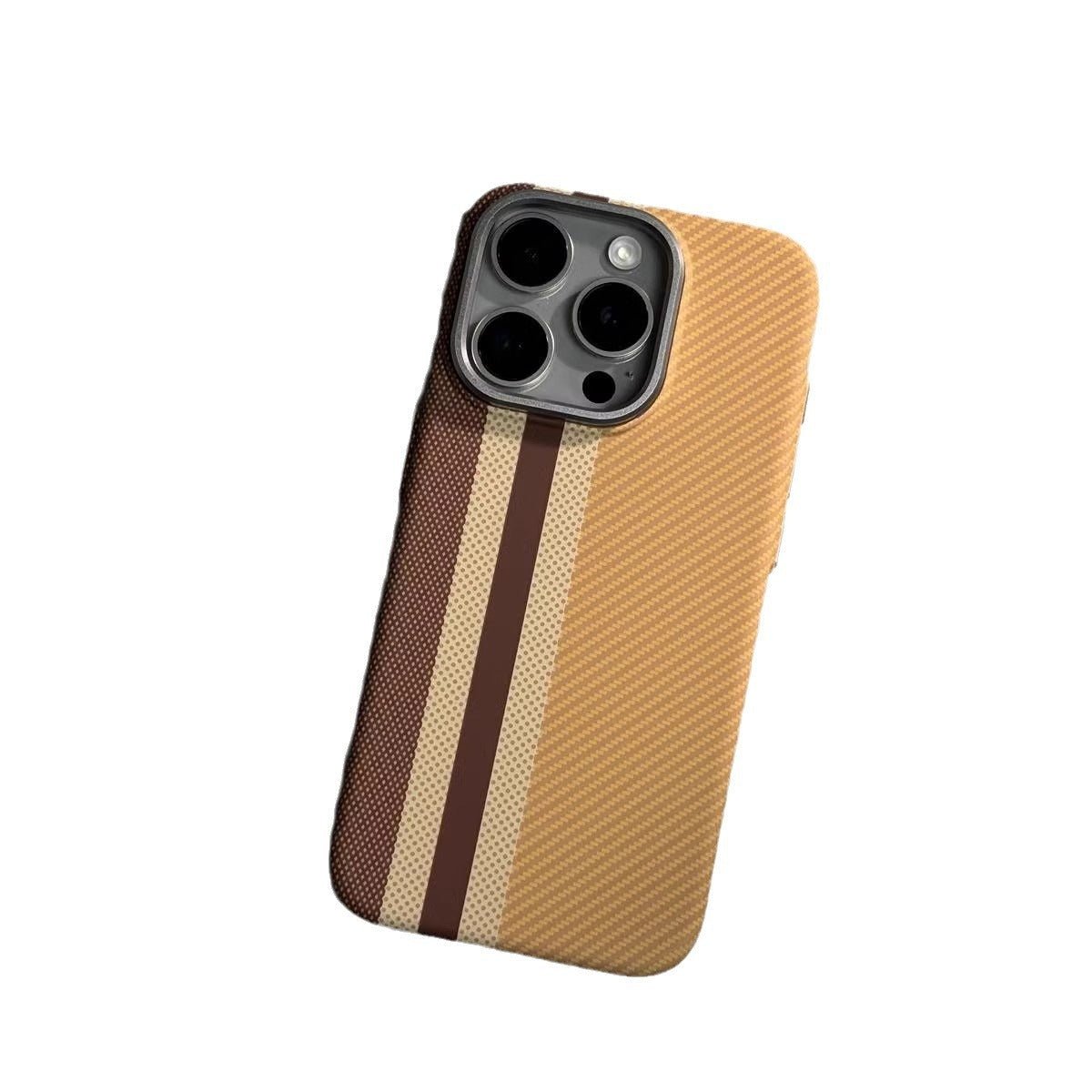 Suitable for iPhone 15 ProMax phone case Kevlar pattern magnetic hard case 14 carbon fiber pattern anti drop protective case - Electrifick Wants