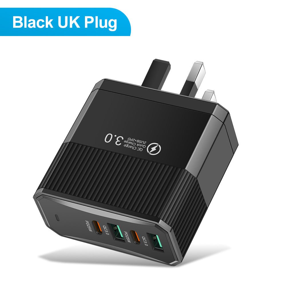 4-in-1 2USB+2PD mobile charger, tablet plug, super fast charging multi port plug - Electrifick Wants