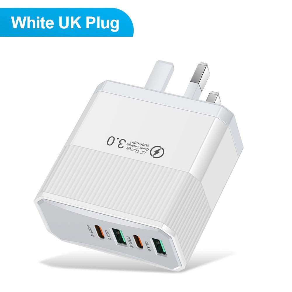4-in-1 2USB+2PD mobile charger, tablet plug, super fast charging multi port plug - Electrifick Wants