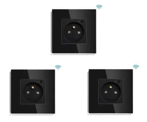 BSEED WiFi Smart Wall Socket France Standard with Crystal Glass Panel