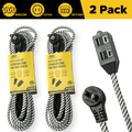 CRST 2-Pack 12ft Braided Flat Extension Cord - Electrifick Wants