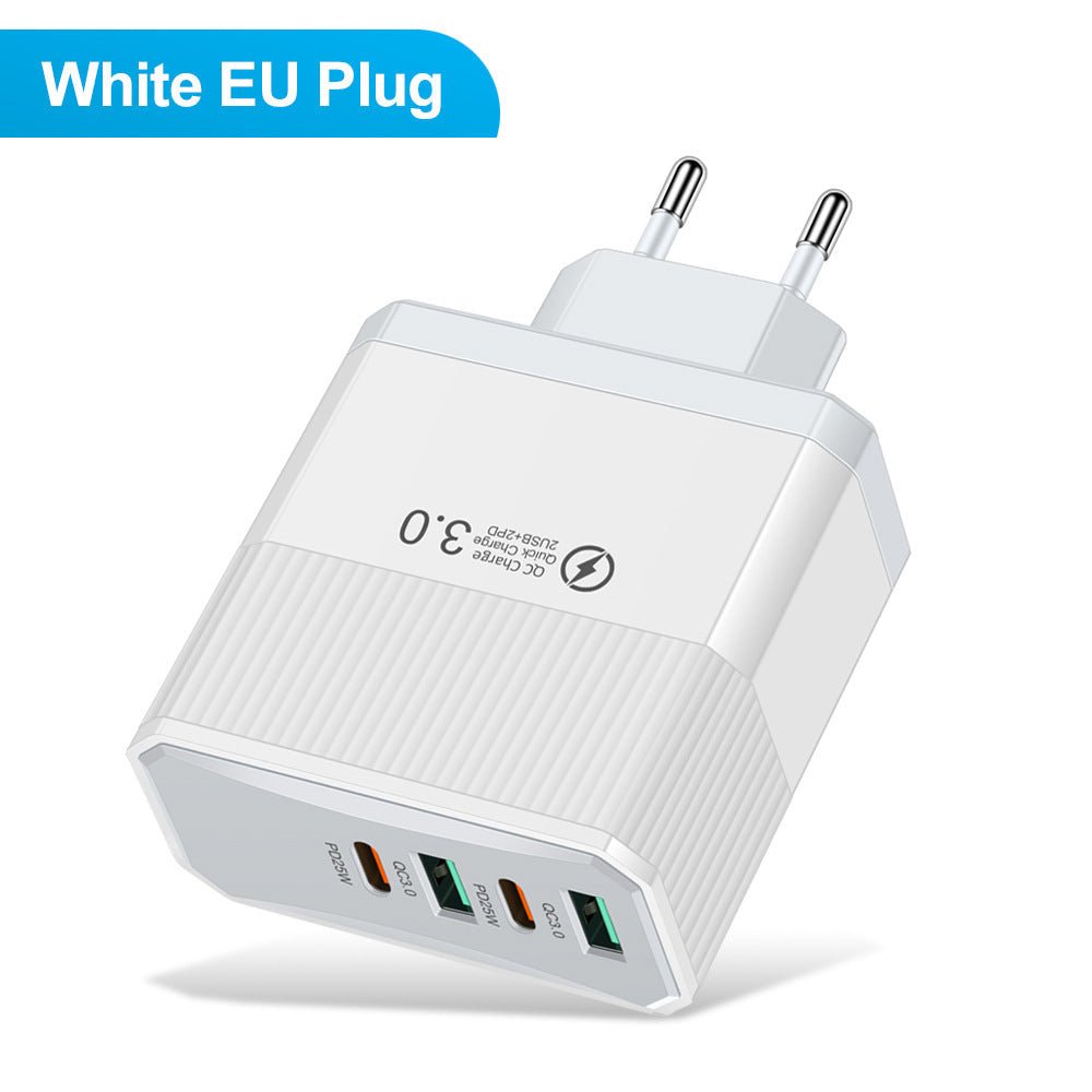 4-in-1 2USB+2PD mobile charger, tablet plug, super fast charging multi port plug - Electrifick Wants