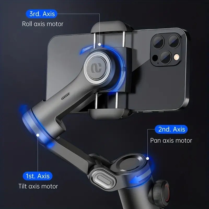 XE 3-Axis Handheld Gimbal Stabilizer Foldable Smartphone Cellphone Video Record Vlog PTZ Stabilizer For IPhone Xiaomi Sa - Electrifick Wants