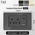 118 Series Wall Socket with Dual USB Type-C Ports – 110V