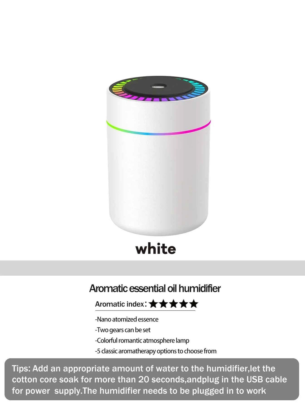 180ml Aromatherapy Diffuser Humidifier with LED Light