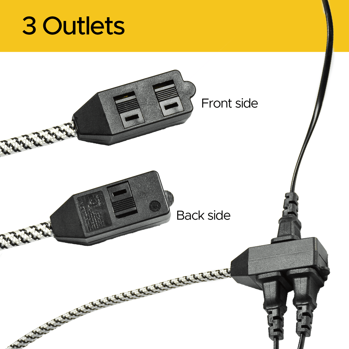CRST 2-Pack 12ft Braided Flat Extension Cord - Electrifick Wants