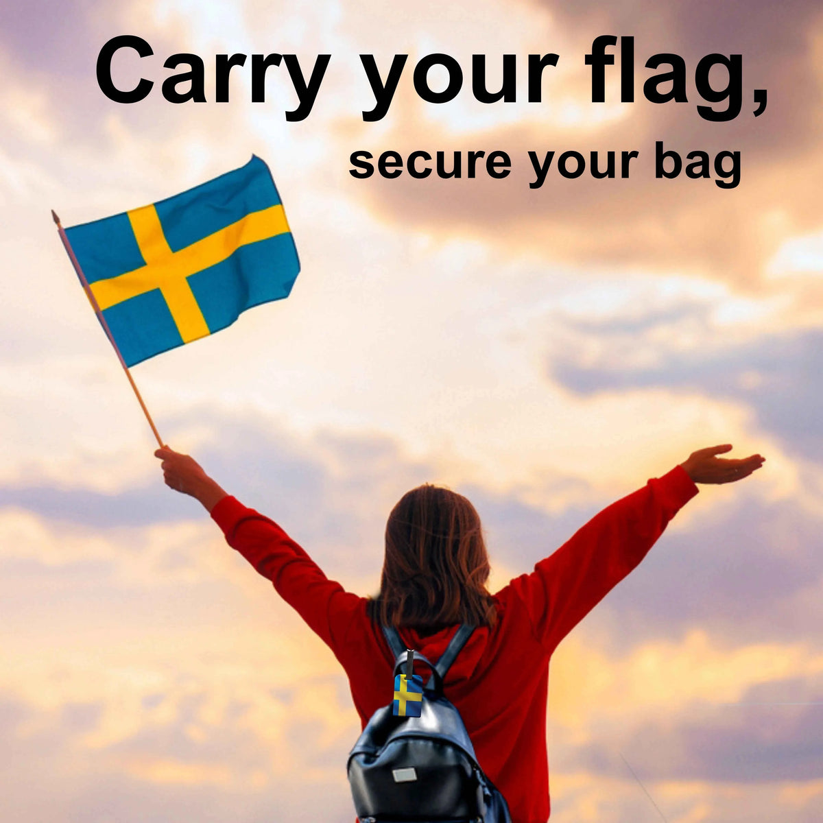 Smart Bag Security Tag Sweden Flag Pack 2