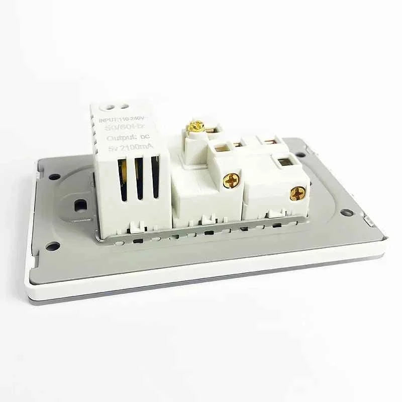 118 Series Wall Socket with Dual USB Type-C Ports – 110V