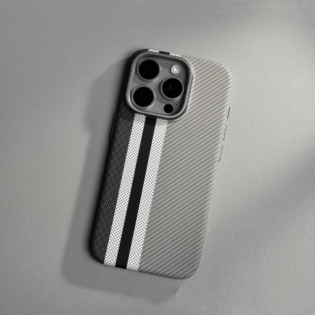 Suitable for iPhone 15 ProMax phone case Kevlar pattern magnetic hard case 14 carbon fiber pattern anti drop protective case - Electrifick Wants