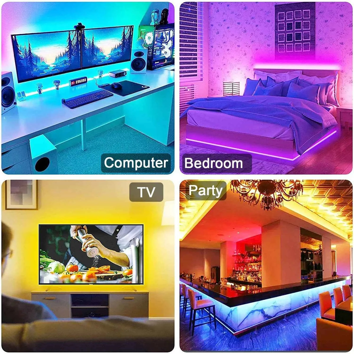 RGB LED Strip Light with Bluetooth App Control – 5V USB Flexible LED