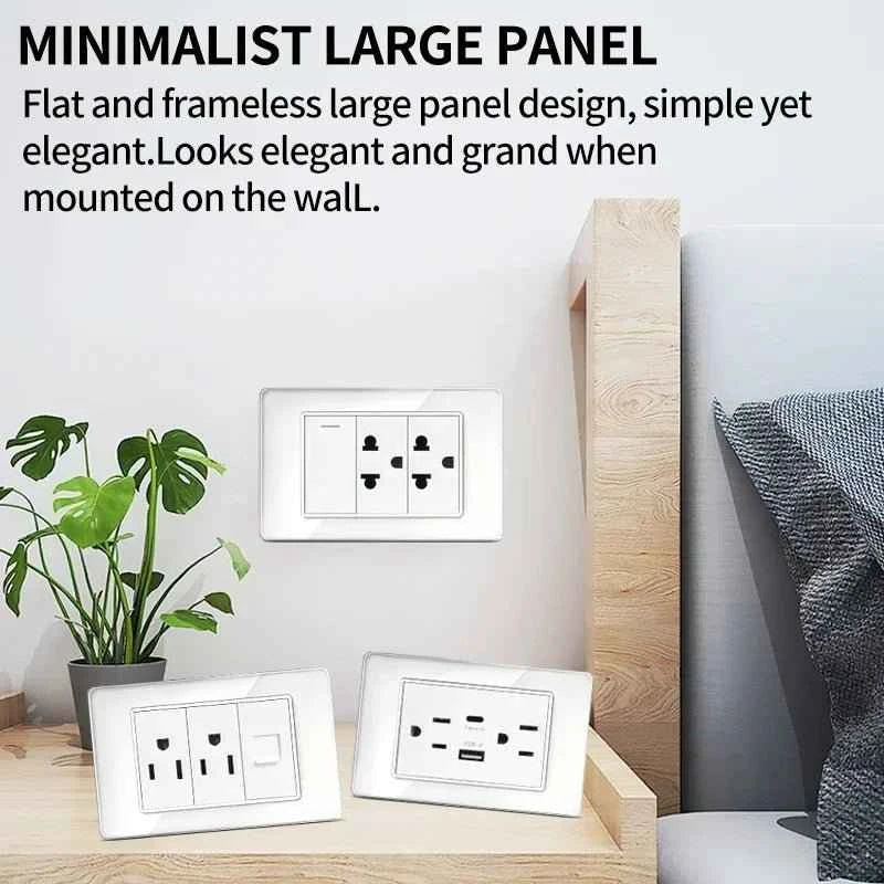 118 Series Wall Socket with Dual USB Type-C Ports – 110V