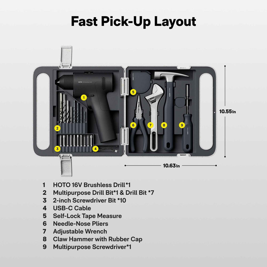 16V Brushless Drill Tool Kit