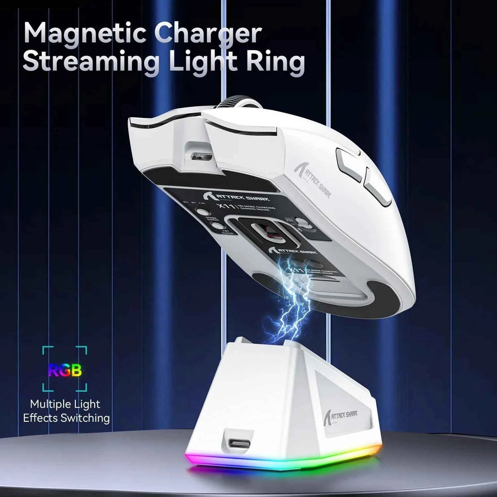 Attack Shark X11 White  Bluetooth Wireless Mouse Three Mode