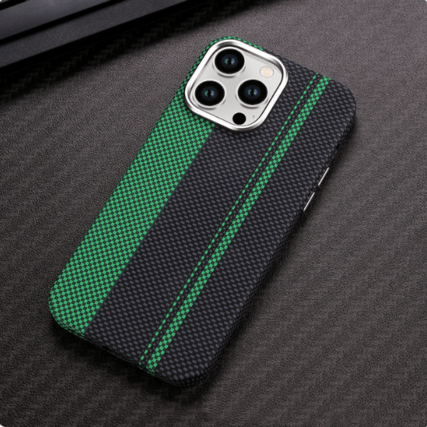 Suitable for iPhone 15 ProMax phone case Kevlar pattern magnetic hard case 14 carbon fiber pattern anti drop protective case - Electrifick Wants