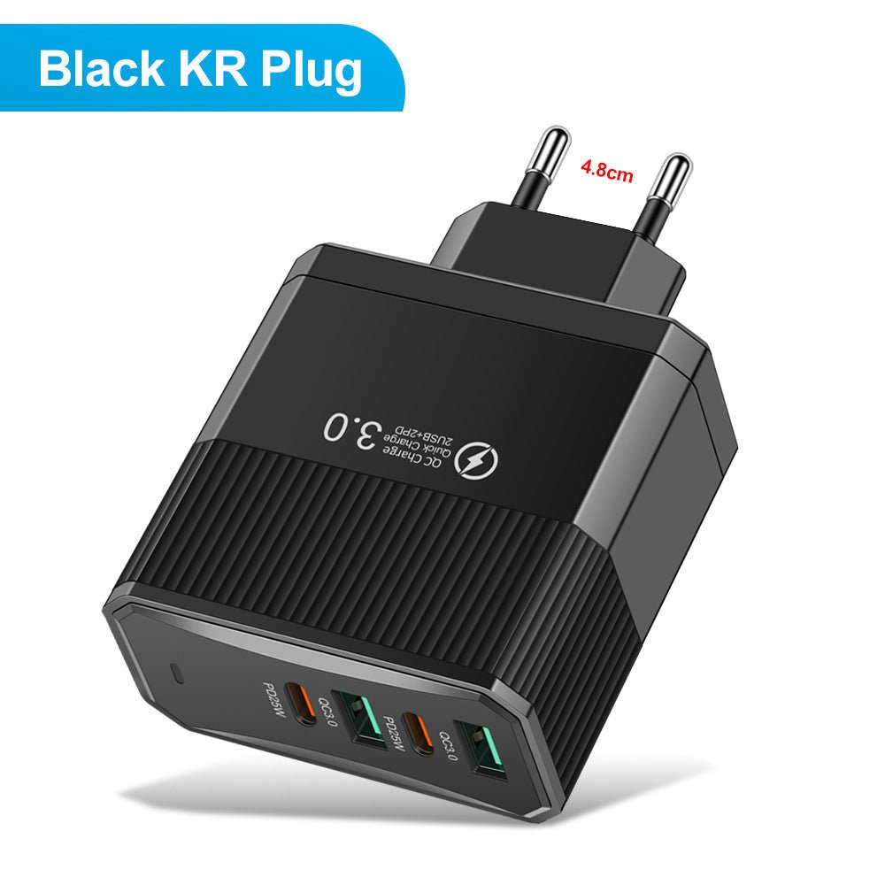 4-in-1 2USB+2PD mobile charger, tablet plug, super fast charging multi port plug - Electrifick Wants