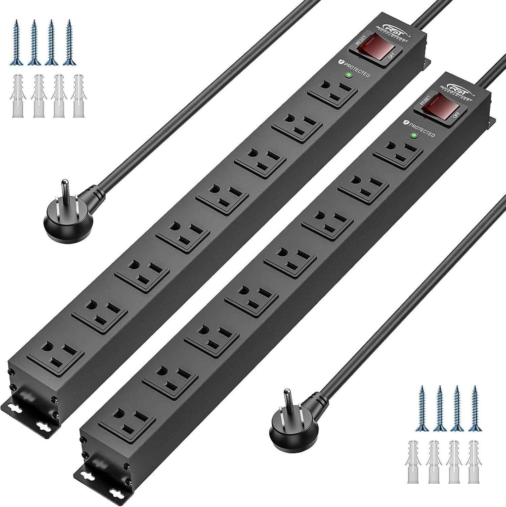 8 Outlet Power Strip 2-Pack | CRST Heavy-Duty Surge Protector