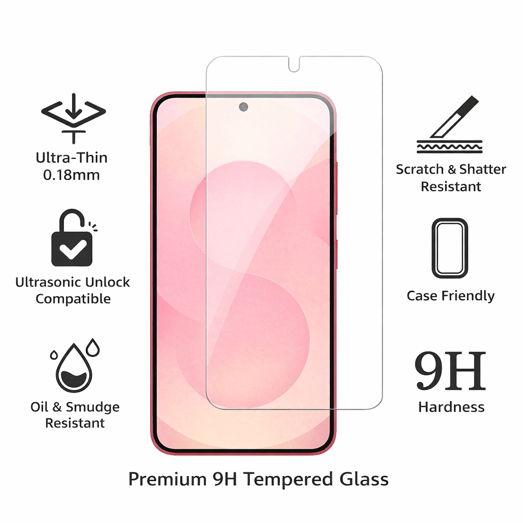Samsung Galaxy S26 Screen Protector - Ultra-Strong Tempered Glass | ZeroDamage - Electrifick Wants
