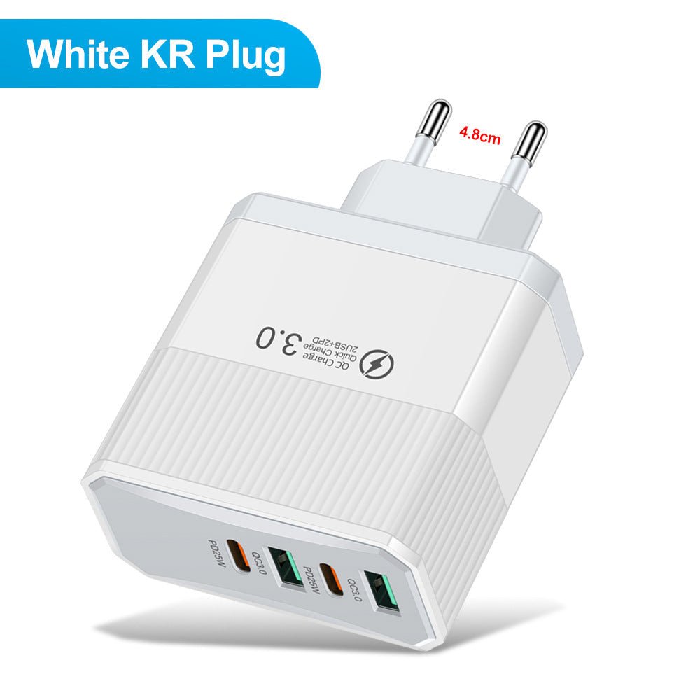 4-in-1 2USB+2PD mobile charger, tablet plug, super fast charging multi port plug - Electrifick Wants