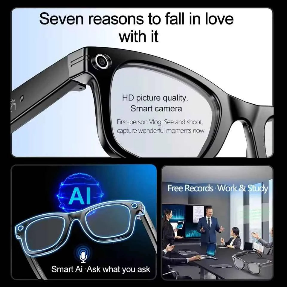 New 800W Camera AI Glasses Men Color-Changing Smart Translation Glasses Photo Video Recording Waterproof Call Smart Sunglasses