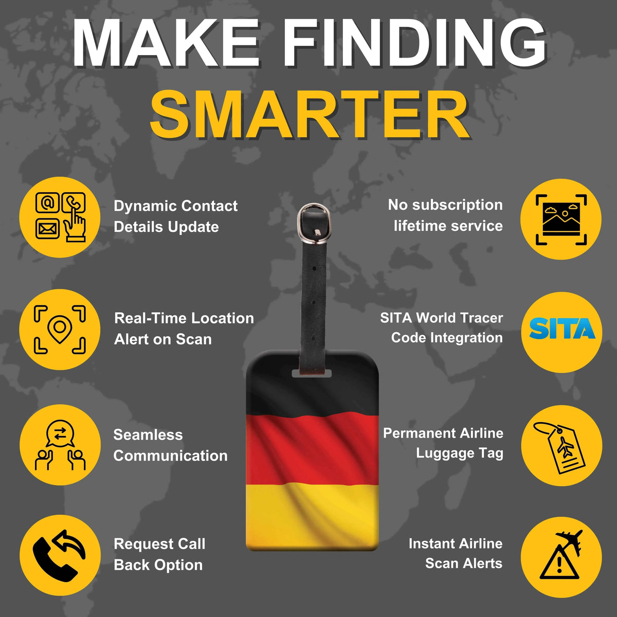 Smart Bag Security Tag Germany Flag Pack 2