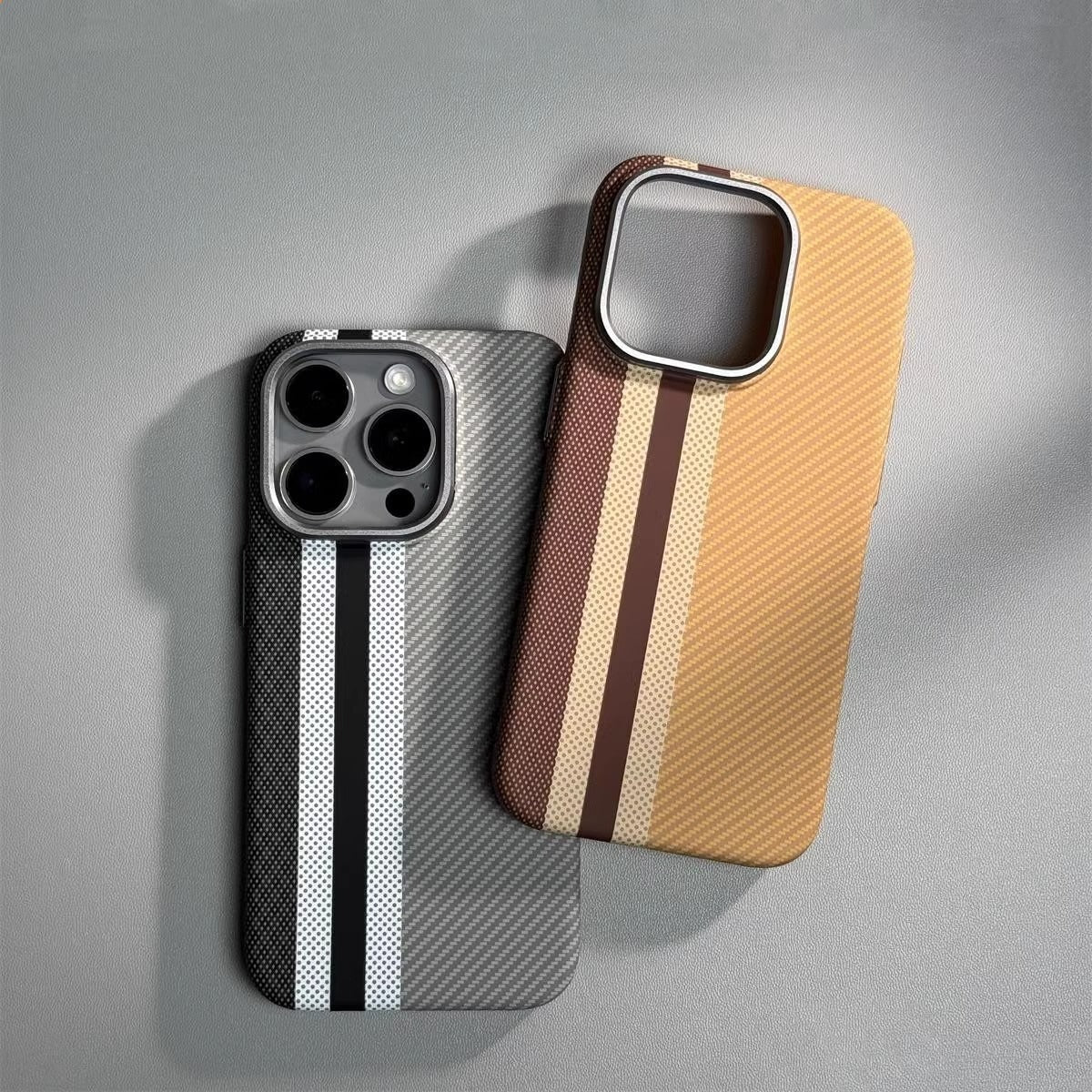 Suitable for iPhone 15 ProMax phone case Kevlar pattern magnetic hard case 14 carbon fiber pattern anti drop protective case - Electrifick Wants