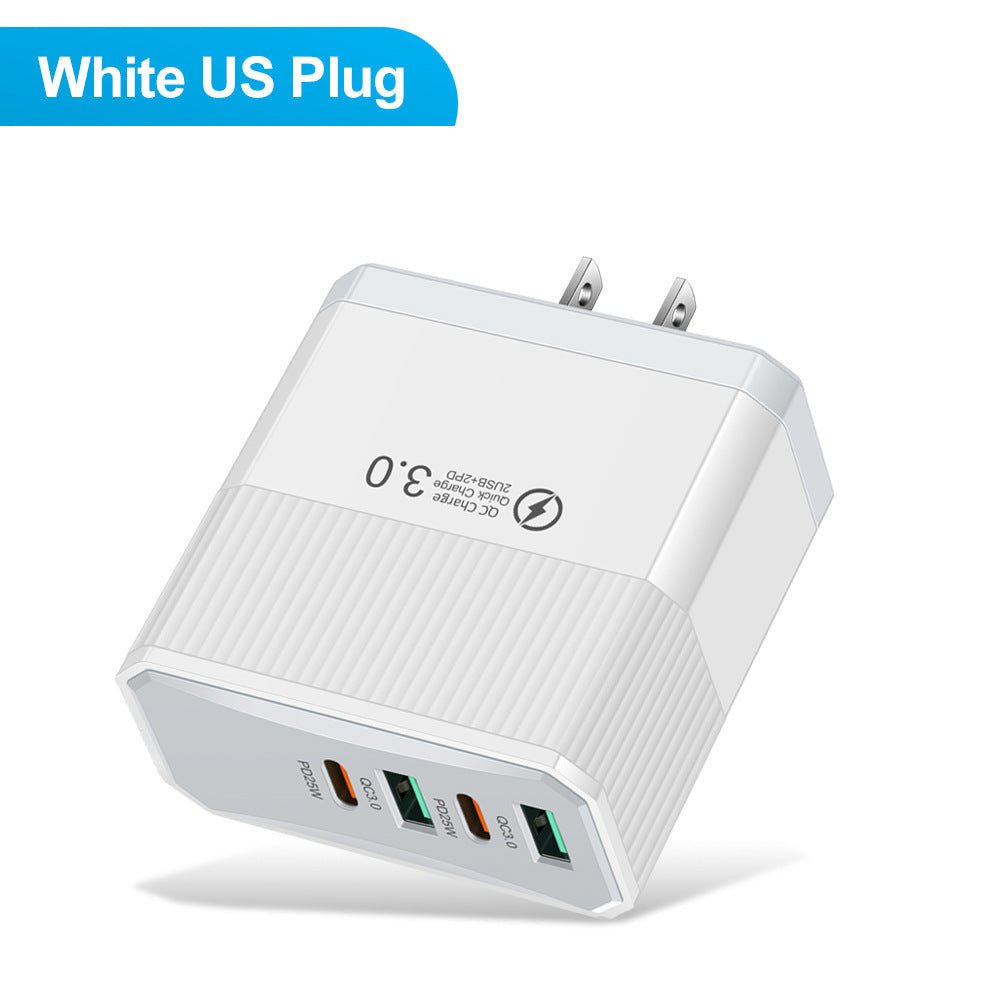 4-in-1 2USB+2PD mobile charger, tablet plug, super fast charging multi port plug - Electrifick Wants