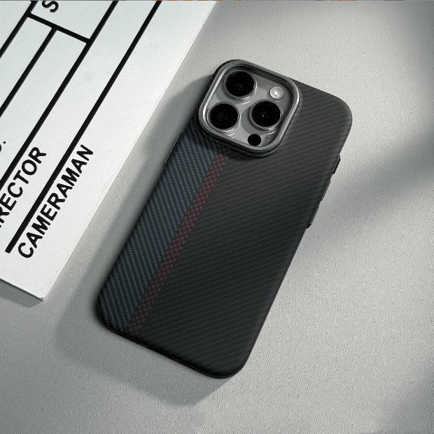 Suitable for iPhone 15 ProMax phone case Kevlar pattern magnetic hard case 14 carbon fiber pattern anti drop protective case - Electrifick Wants
