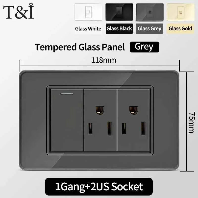 118 Series Wall Socket with Dual USB Type-C Ports – 110V