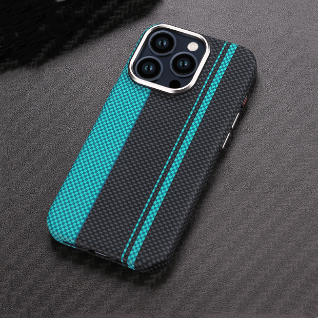 Suitable for iPhone 15 ProMax phone case Kevlar pattern magnetic hard case 14 carbon fiber pattern anti drop protective case - Electrifick Wants